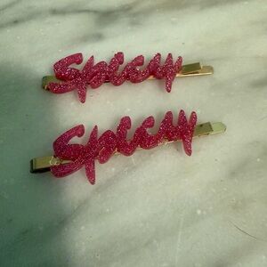 Pink Sparkle Barrettes